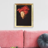 Portret van een Man, 1433 (olie op eikenhout) (zie Canvas Afdruk (Insitu (Woonkamer))