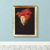 Portret van een Man, 1433 (olie op eikenhout) (zie Canvas Afdruk (Insitu (Houten vloer))
