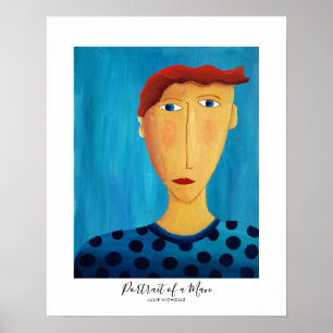 Portret van een man die schildert poster