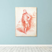 Portret van een Man, Edward Gibbon (1737-94) genaa Canvas Afdruk (Insitu (Houten vloer))