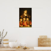 Portret van een Man en zijn drie zons Poster (Keuken)
