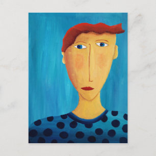 Portret van een man Hedenkunstschilderij Briefkaart