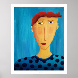 Portret van een man Hedenlands kunstwerk Kunstprin Poster