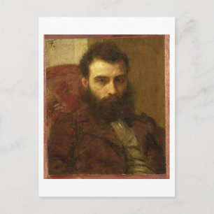 Portret van een Man (olie op het paneel) Briefkaart