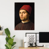 Portret van een Man van Antonello da Messina Poster (Thuiskantoor)