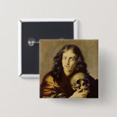 Portret van een Man Vierkante Button 5,1 Cm (Voorkant /achterkant)