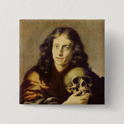 Portret van een Man Vierkante Button 5,1 Cm (Voorkant)