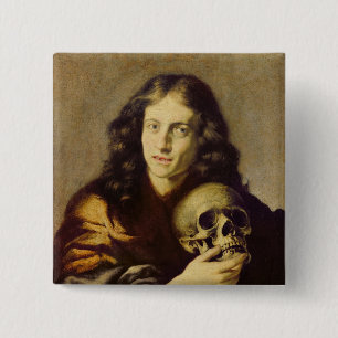 Portret van een Man Vierkante Button 5,1 Cm