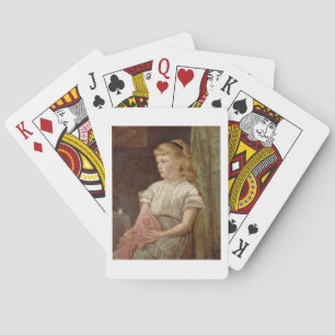 Portret van een meisje, 1896 (olie op doek) pokerkaarten