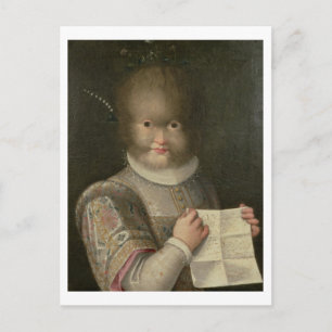 Portret van een meisje dat in Hair is bedekt Briefkaart