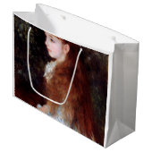 Portret van een meisje met blauw lintje, Renoir Groot Cadeauzakje (Voorkant Gekanteld)