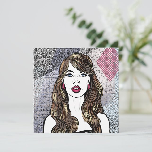 Portret van een meisje met lang bruin haar (Staand voorkant)