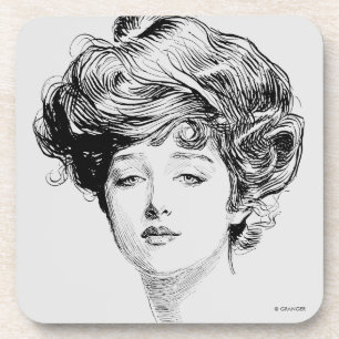 Portret van een meisje van Gibson, 1900 Drankjes Onderzetter