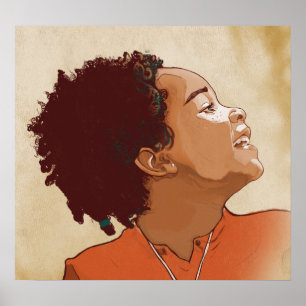 Portret van een meisjesafdrukken poster