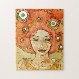 Portret van een mooi meisje legpuzzel