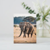Portret van een olifant briefkaart (Staand voorkant)