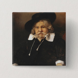 Portret van een oud man, 1667 vierkante button 5,1 cm