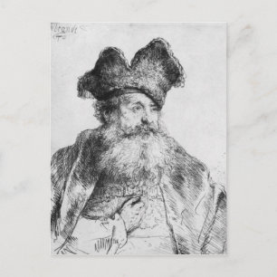 Portret van een oud man briefkaart