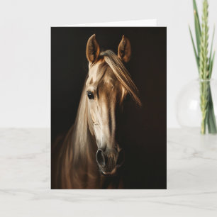 Portret van een paard met de vachtkleur palomino kaart