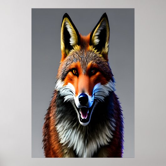 Portret van een rode vos | AI Art Poster (Voorkant)