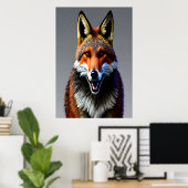 Portret van een rode vos | AI Art Poster (Thuiskantoor)
