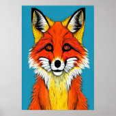Portret van een rode vos | AI Art Poster (Voorkant)