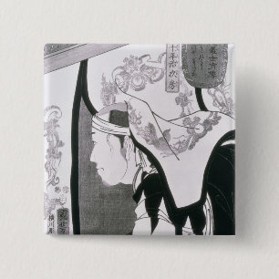 Portret van een Ronin uit 'Seichin Gushi Shozo' Vierkante Button 5,1 Cm