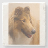 Portret van een ruige Sable Collie Stenen Onderzetter (Voorkant)