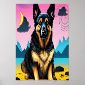 Portret van een schattige Duitse herder | AI Art. Poster (Voorkant)