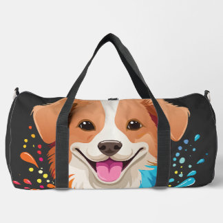 Portret van een schattige hond met druipende vloei plunjezak