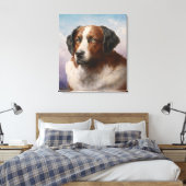 Portret van een St. Bernhard Dog Canvas Afdruk (Insitu (Slaapkamer))