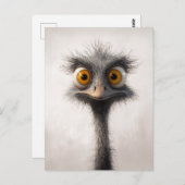 Portret van een struisvogel met grote ogen in de C Briefkaart (Voorkant / Achterkant)