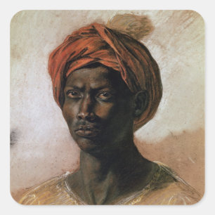 Portret van een Turk in een Turban, c.1826 Vierkante Sticker