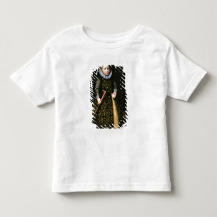 Portret van een vierjarige jongen met club en kinder shirts