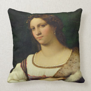 Portret van een vrouw, 1512 (olie op doek) kussen