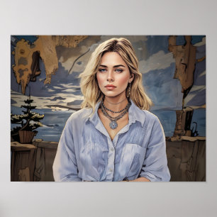 Portret van een vrouw 1 KUNST Poster