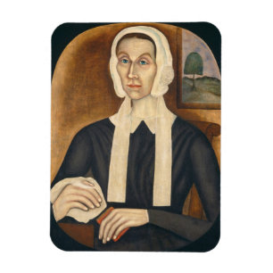 Portret van een vrouw, c. 1845 (olie op canvas) magneet