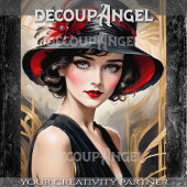  portret van een vrouw - Decoupage- Tissuepapier