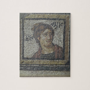 Portret van een vrouw, detail van een mozaïekbewe legpuzzel