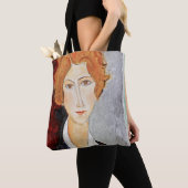 Portret van een vrouw draagtas (Dichtbij)
