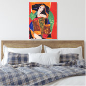 "Portret van een vrouw" Egon Schiele Canvas Afdruk (Insitu (Slaapkamer))