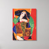 "Portret van een vrouw" Egon Schiele Canvas Afdruk (Voorkant)