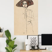 Portret van een vrouw - Egon Schiele Poster (Thuiskantoor)