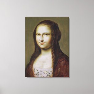 Portret van een vrouw geïnspireerd door de Mona Li Canvas Afdruk