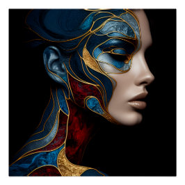 Portret van een vrouw in het Abstract Perfect Poster