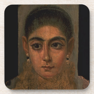 Portret van een vrouw met een gouden borstje, tomb bier onderzetter