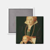 Portret van een vrouw met haar dochter magneet (Voorkant / Achterkant)