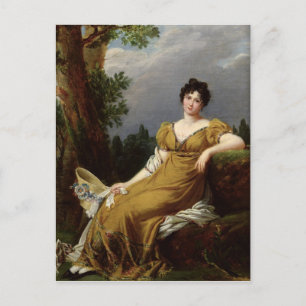 Portret van een vrouw met zitplaatsen briefkaart