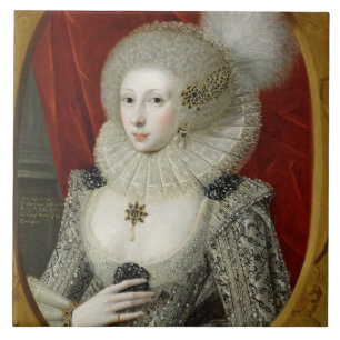 Portret van een vrouw, misschien Frances Cotton, L Tegeltje