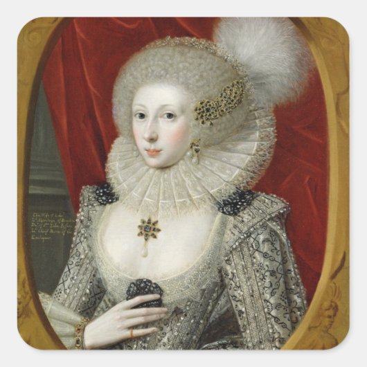 Portret van een vrouw, misschien Frances Cotton, L Vierkante Sticker (Voorkant)